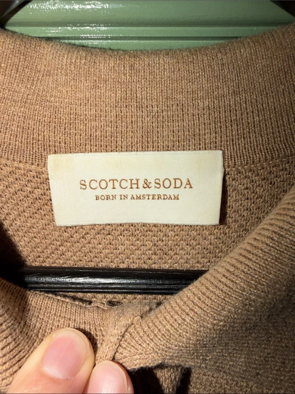 Scotch & Soda Tan Crewneck Polo Sweater
